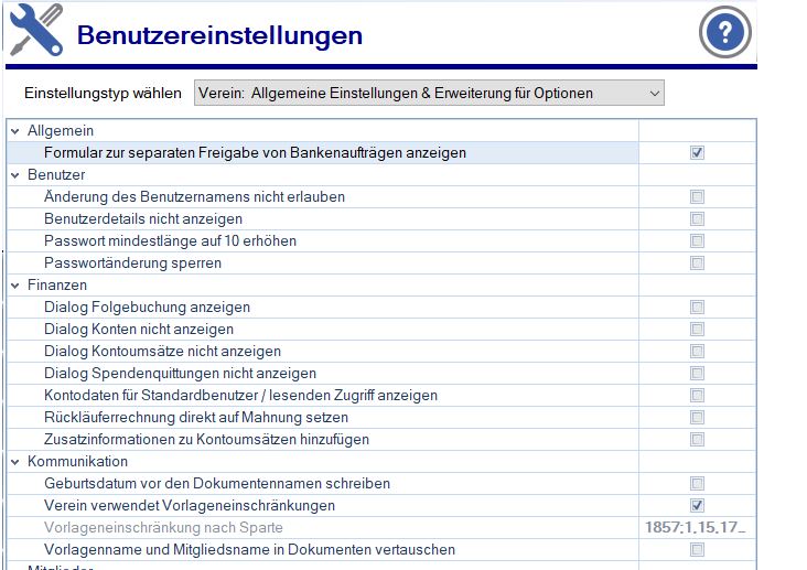 Umfangreiche Einstellmöglichkeiten hinzugefügt